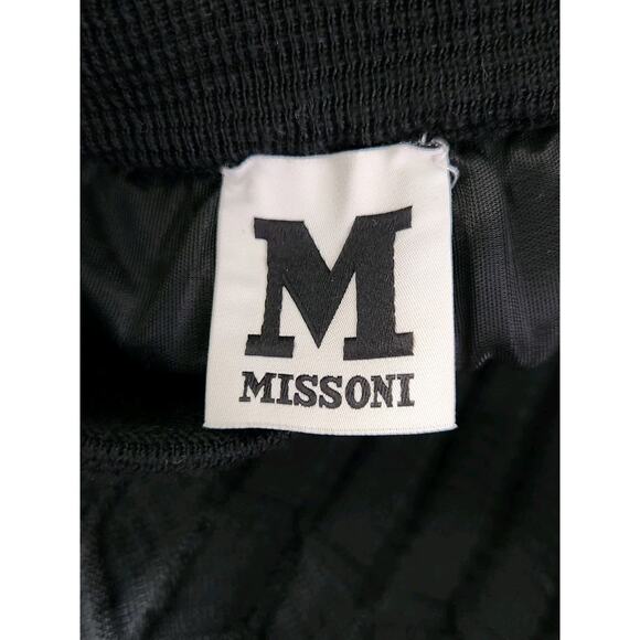 M Missoni Black Wool Blend Zig Zag Knit Pull On A Line Swingy Skirt Size 42 - Picture 3 of 6